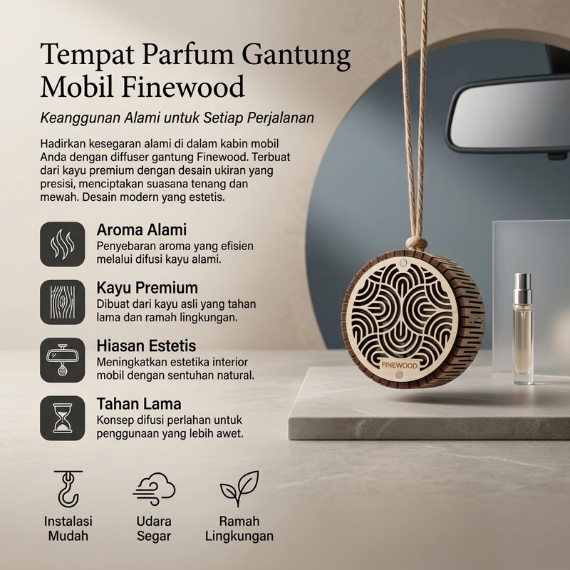 Finewood - Tempat Aromaterapi Mobil | Zenwood Series – Tempat Parfum Gantung Tahan Lama Natural